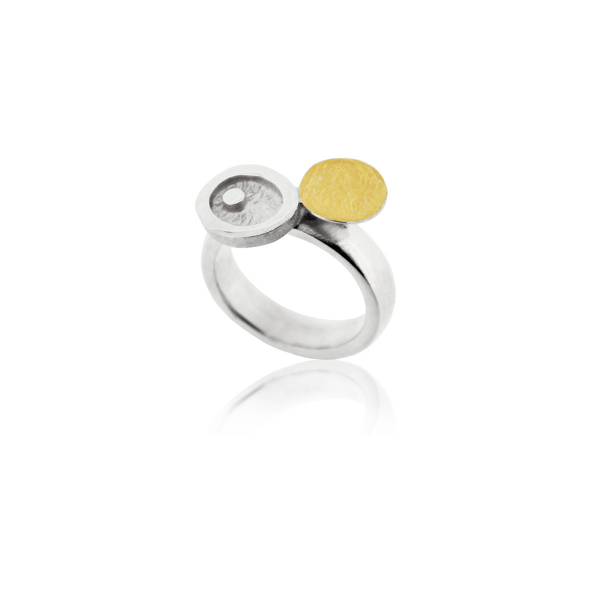 1803 - R1803S - SILVER & GOLD RING R1803S