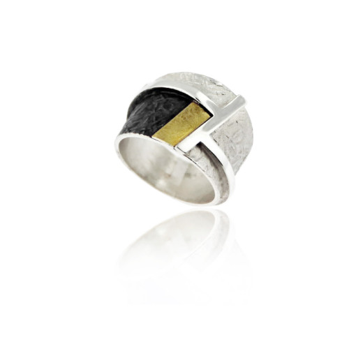 1905 - R1905 - SILVER & GOLD RING R1905