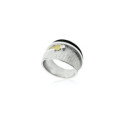 1916 - R1916D - SILVER & GOLD RING WITH DIAMOND R1916D