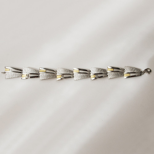 1914 - B1914 - SILVER & GOLD BRACELET WITH DIAMONDS B1914