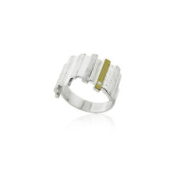 1992 - R1992D - SILVER & GOLD RING w/ DIAMONDS R1992D