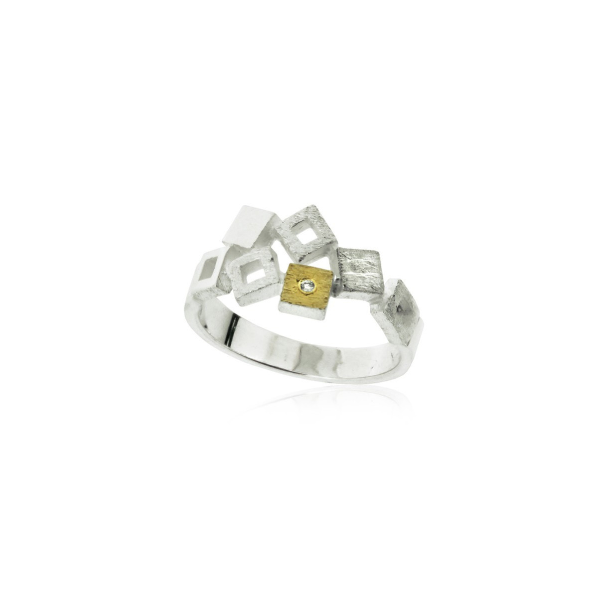 1994 - R1994SD - SILVER & GOLD RING w/ DIAMOND R1994SD