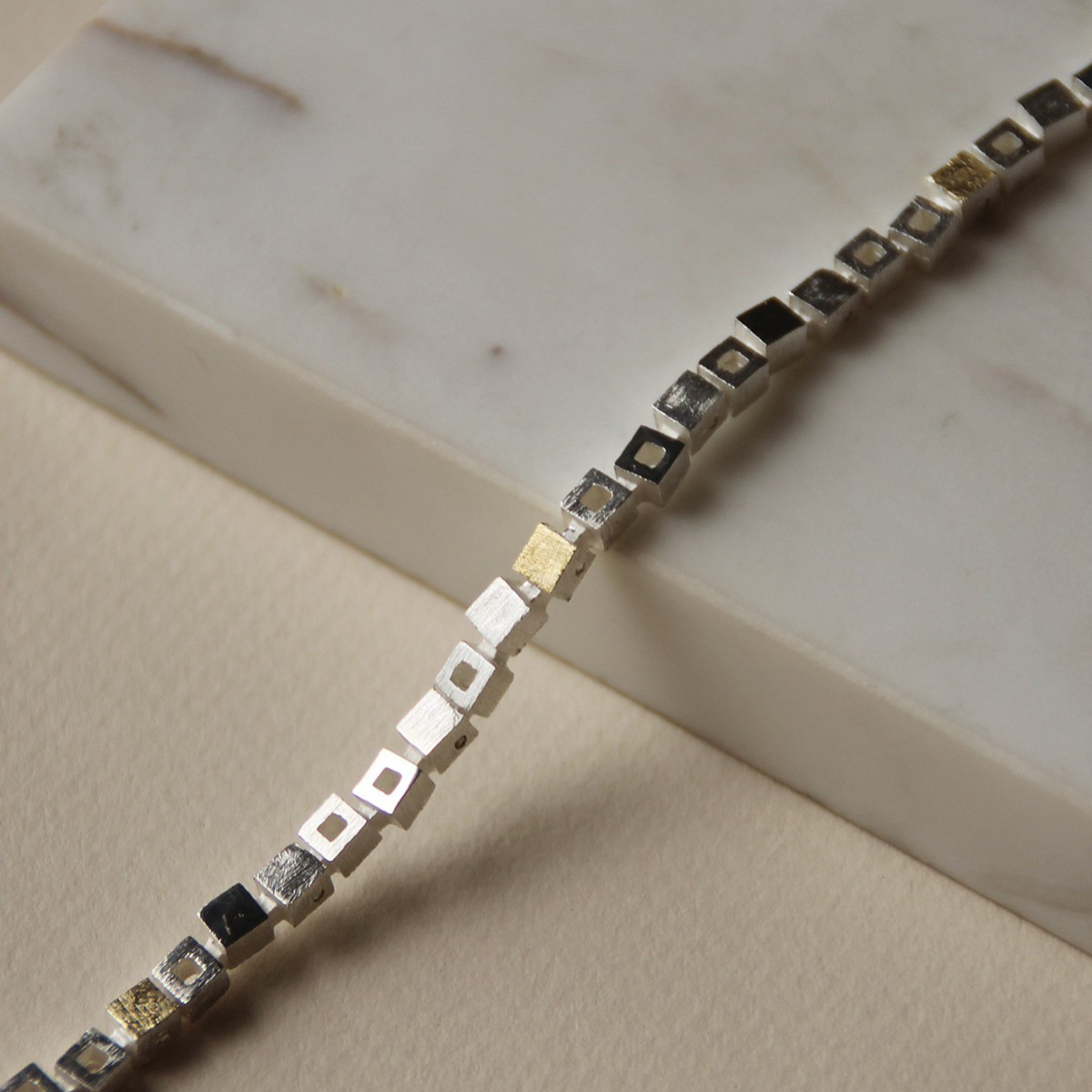 1994 - B1994SD - SILVER & GOLD BRACELET w/ DIAMONDS B1994SD