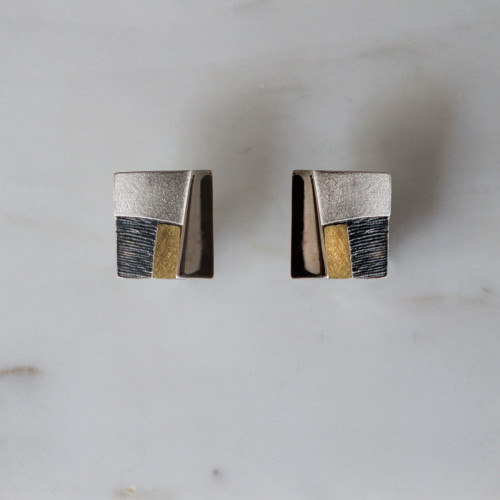 1731 - E1731 - SILVER & GOLD EARRINGS E1731