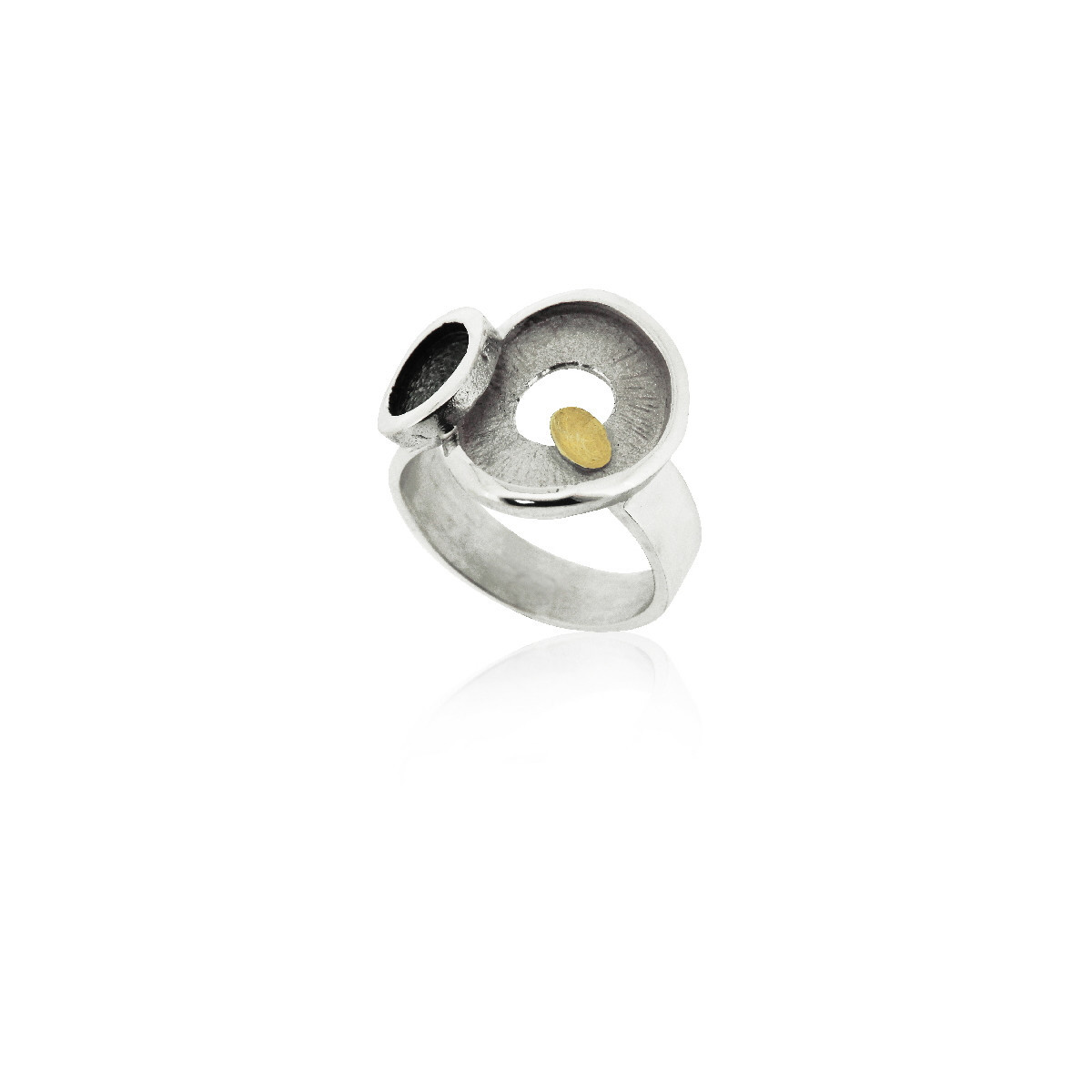 1868 - R1868 - SILVER & GOLD RING R1868