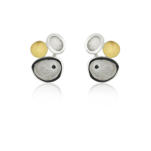 1803 - E1803 - SILVER & GOLD EARRINGS E1803