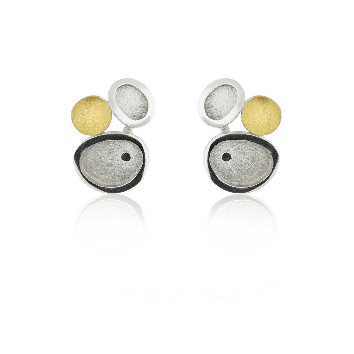 1803 - E1803 - SILVER & GOLD EARRINGS E1803