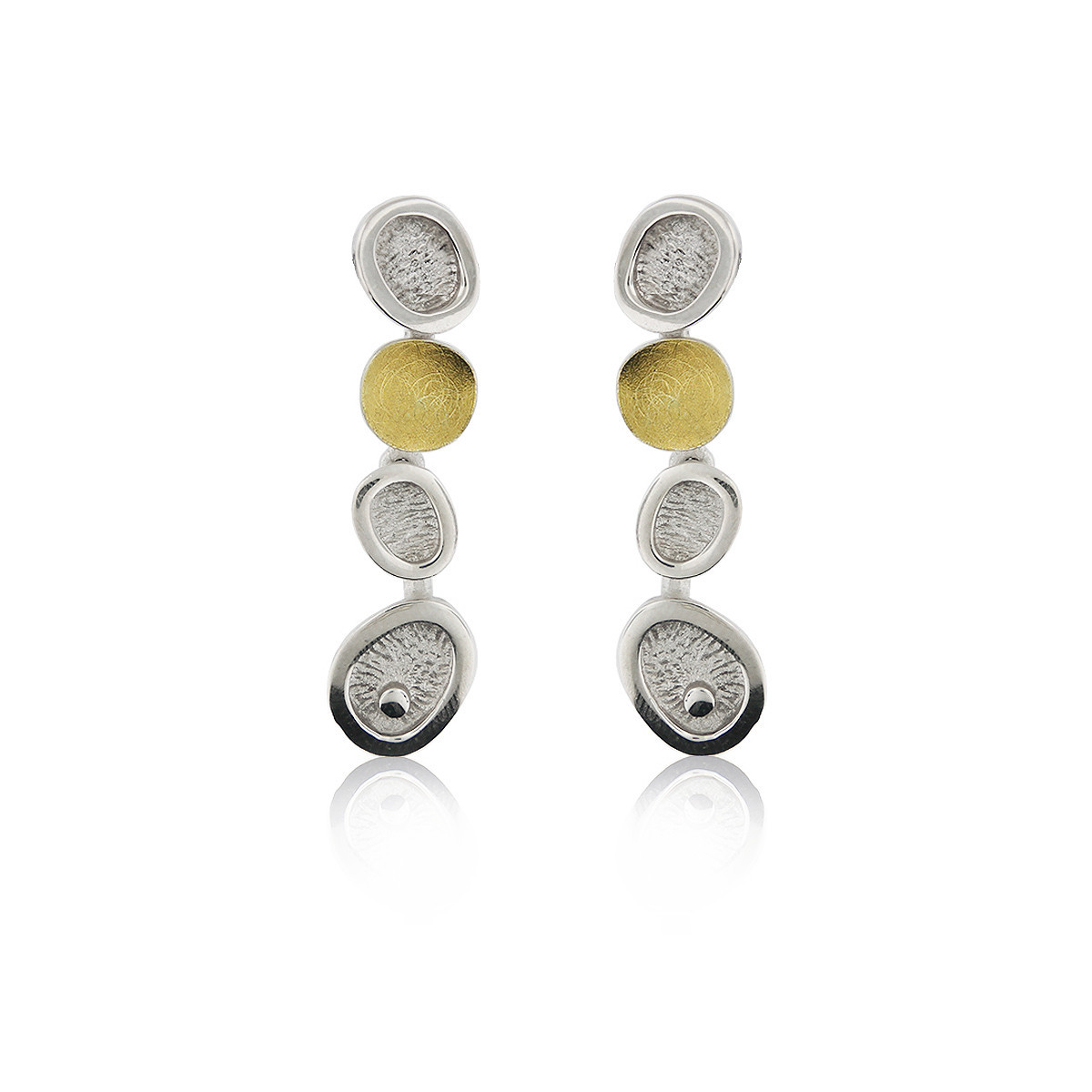 1803 - E1803L - SILVER & GOLD EARRINGS E1803L