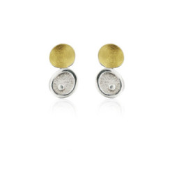 1803 - E1803S - SILVER & GOLD EARRINGS E1803S