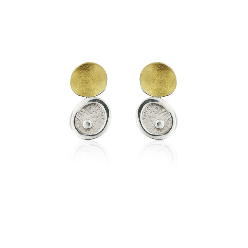 1803 - E1803S - SILVER & GOLD EARRINGS E1803S