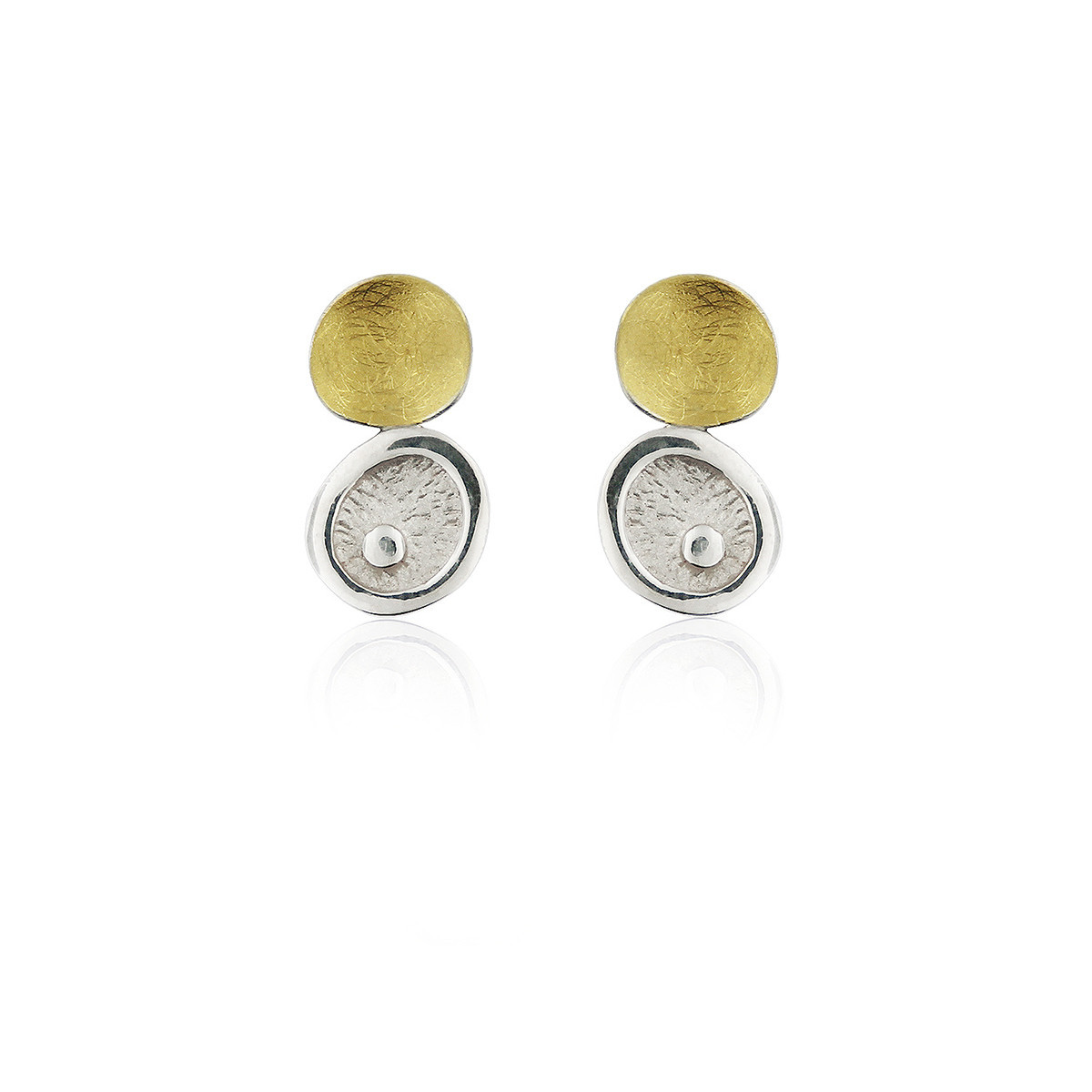 1803 - E1803S - SILVER & GOLD EARRINGS E1803S