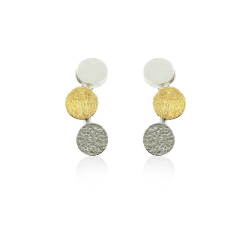 1872 - E1872 - SILVER & GOLD EARRINGS E1872