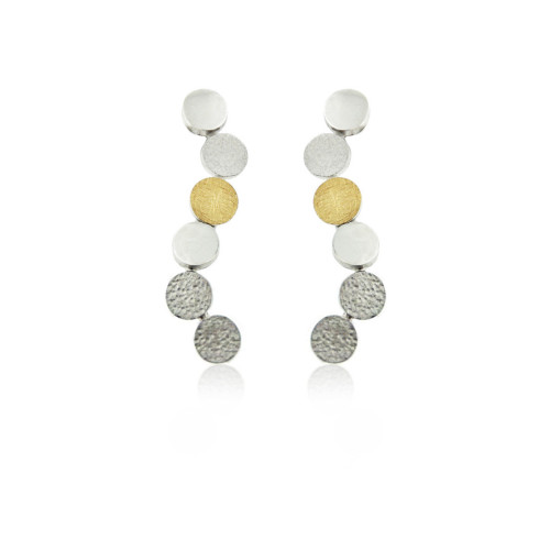 1872 - E1872L - SILVER & GOLD EARRINGS E1872L