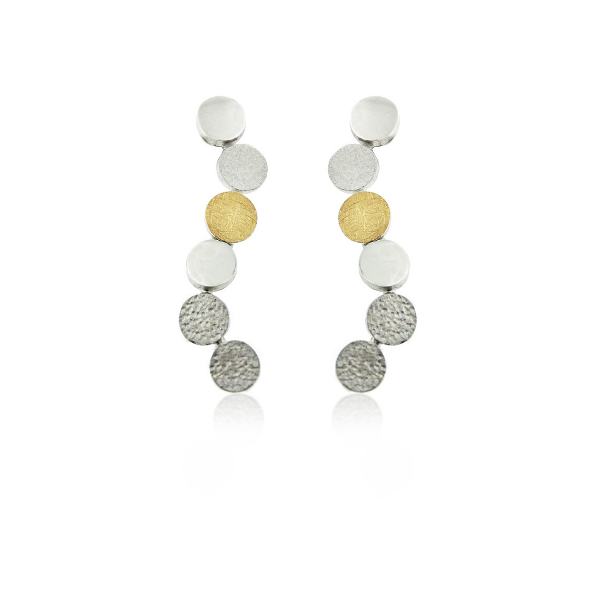 1872 - E1872L - SILVER & GOLD EARRINGS E1872L