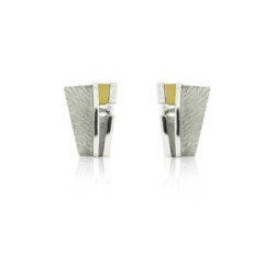 1914 - E1914 - SILVER & GOLD EARRINGS WITH DIAMOND E1914