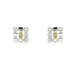 1994 - E1994SD - SILVER & GOLD EARRINGS w/ DIAMONDS E1994SD